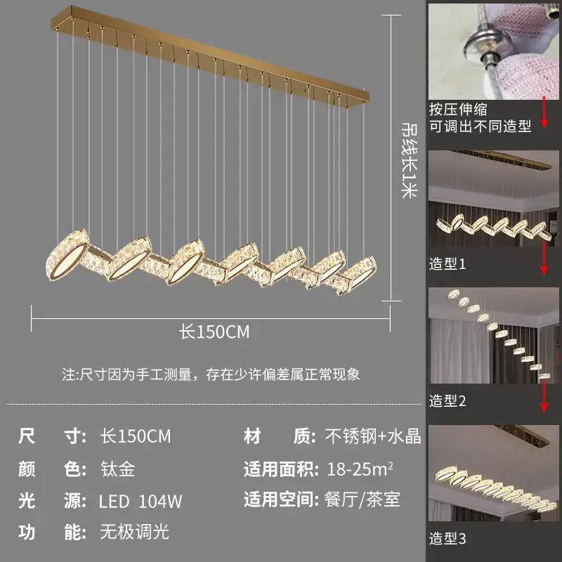 Modern gold decorbites crystal chandelier living room pendant light