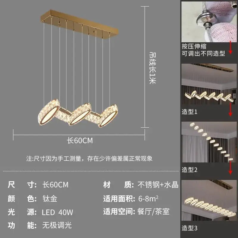Modern gold decorbites crystal chandelier living room pendant light