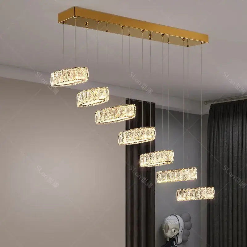 Modern gold decorbites crystal chandelier living room pendant light