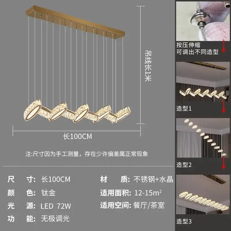 Modern gold decorbites crystal chandelier living room pendant light