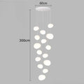 Modern minimalist white crystal chandelier stair pendant light living room