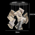 Modern sculptural glass crystal chandelier stair pendant light