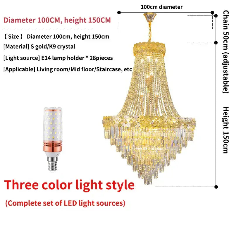 Modern gold decorbites crystal chandelier living room cascading light