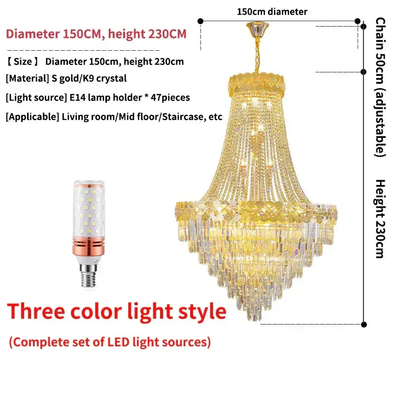 Modern gold decorbites crystal chandelier living room cascading light