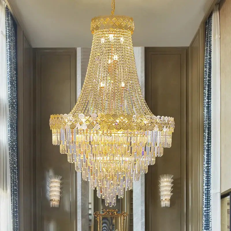 Modern gold decorbites crystal chandelier living room cascading light