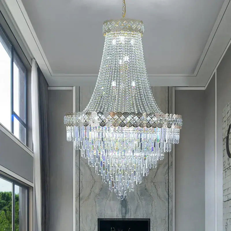 Modern gold decorbites crystal chandelier living room cascading light