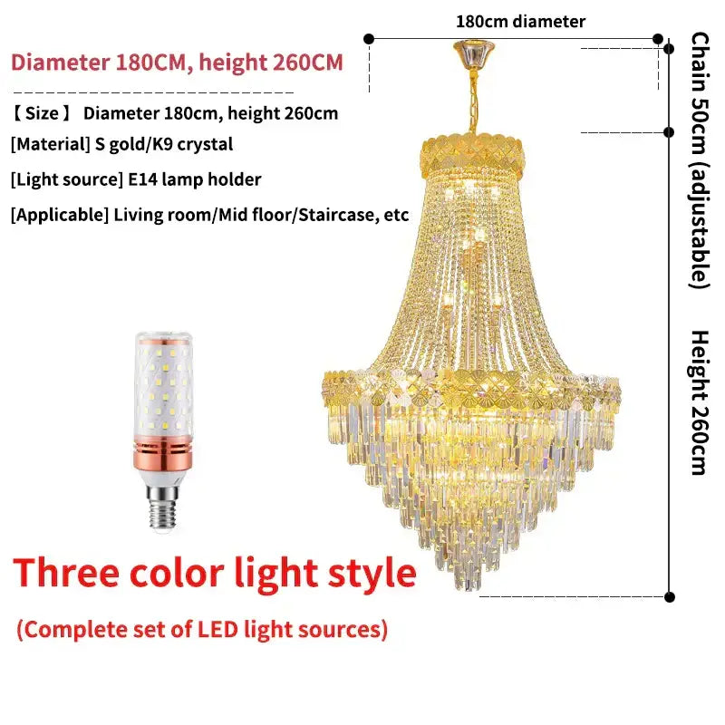 Modern gold decorbites crystal chandelier living room cascading light