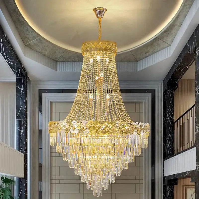Modern gold decorbites crystal chandelier living room cascading light