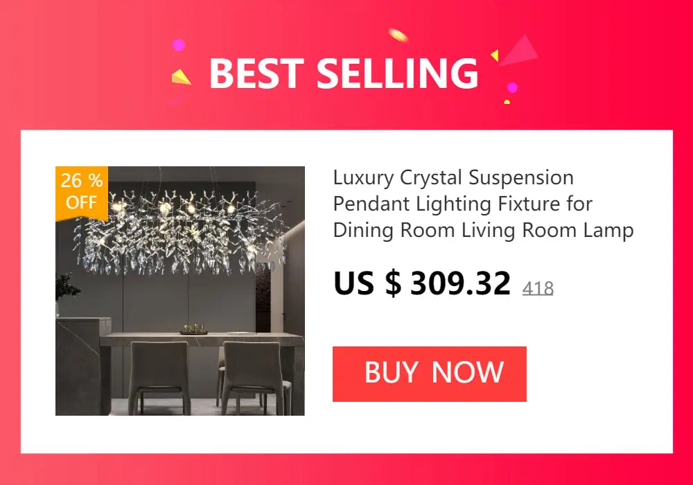 Modern aluminum raindrop crystal chandelier dining room light fixture