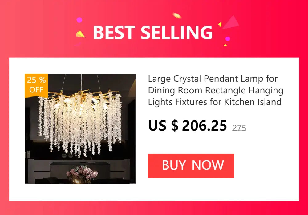 Modern aluminum raindrop crystal chandelier dining room light fixture