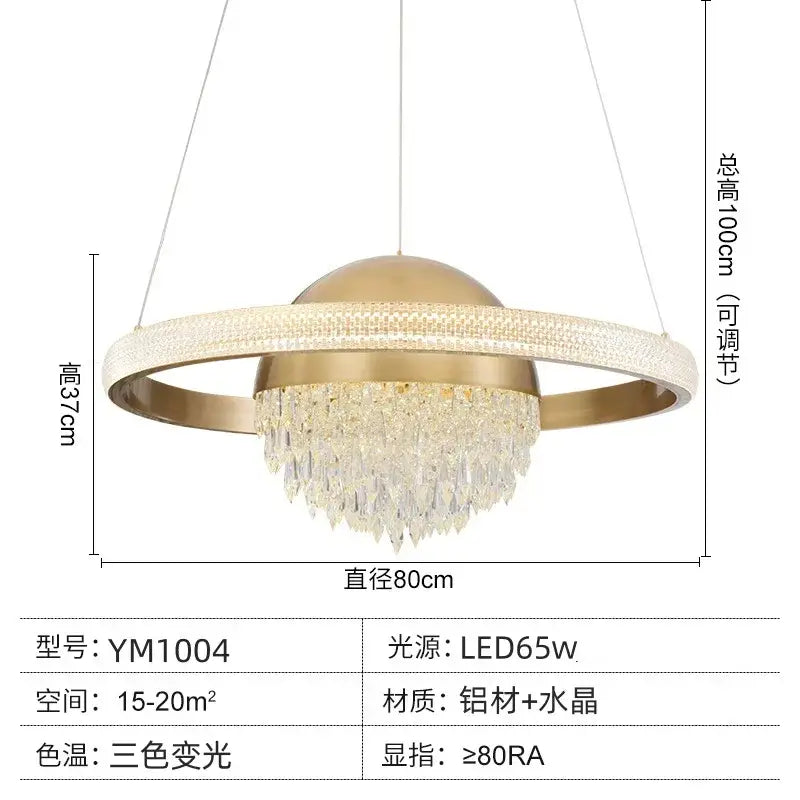 Decorbites crystal copper pendant lights for dining room luxury decor