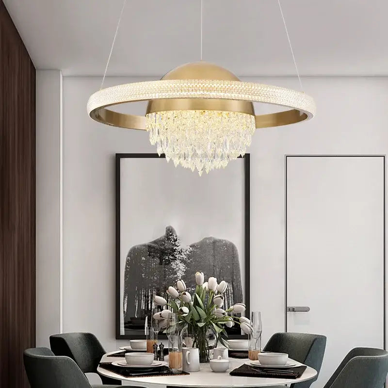 Decorbites crystal copper pendant lights for dining room luxury decor