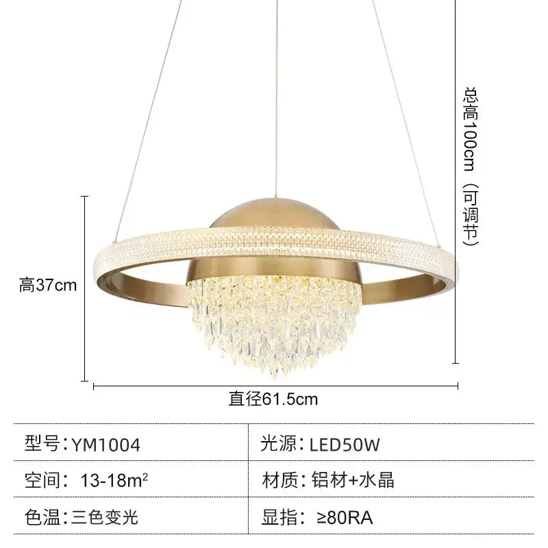 Decorbites crystal copper pendant lights for dining room luxury decor