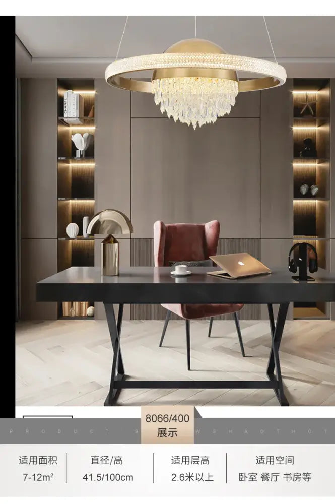 Decorbites crystal copper pendant lights for dining room luxury decor
