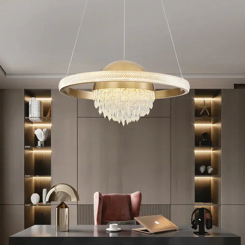 Decorbites crystal copper pendant lights for dining room luxury decor