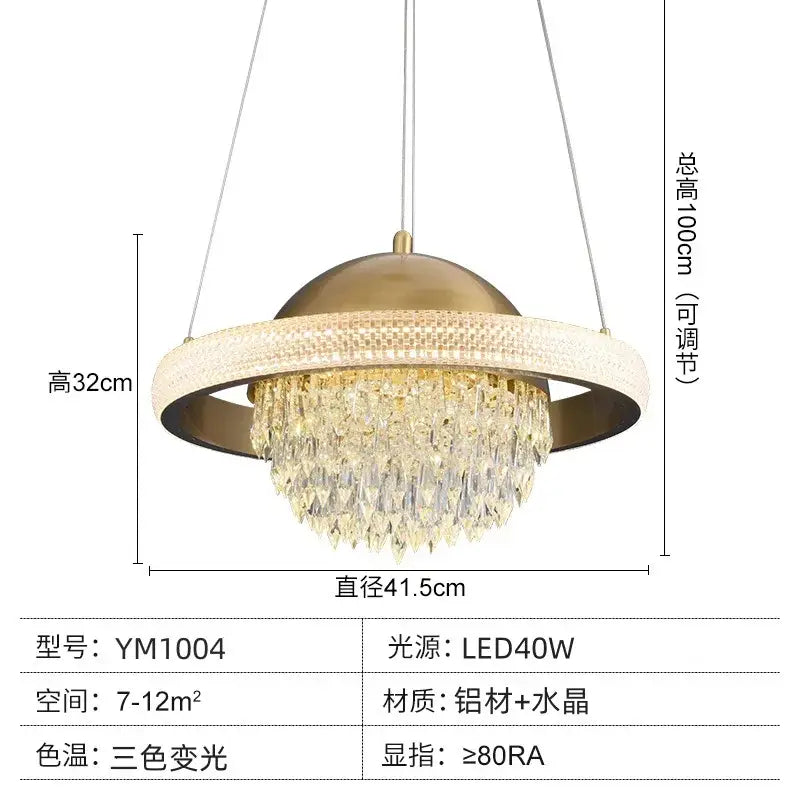Decorbites crystal copper pendant lights for dining room luxury decor