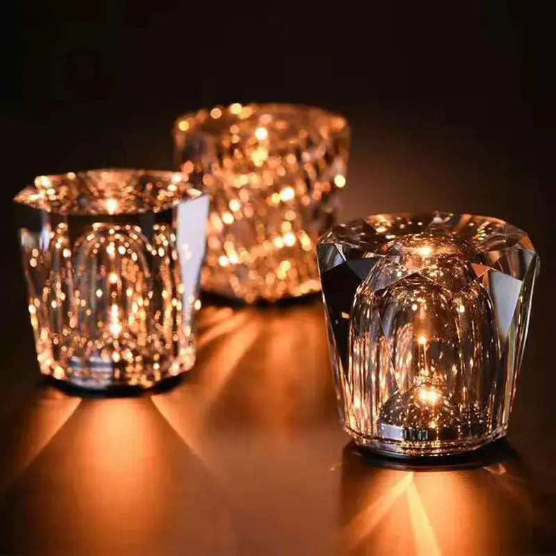 Decorbites crystal diamond night light bedroom glass table lamp
