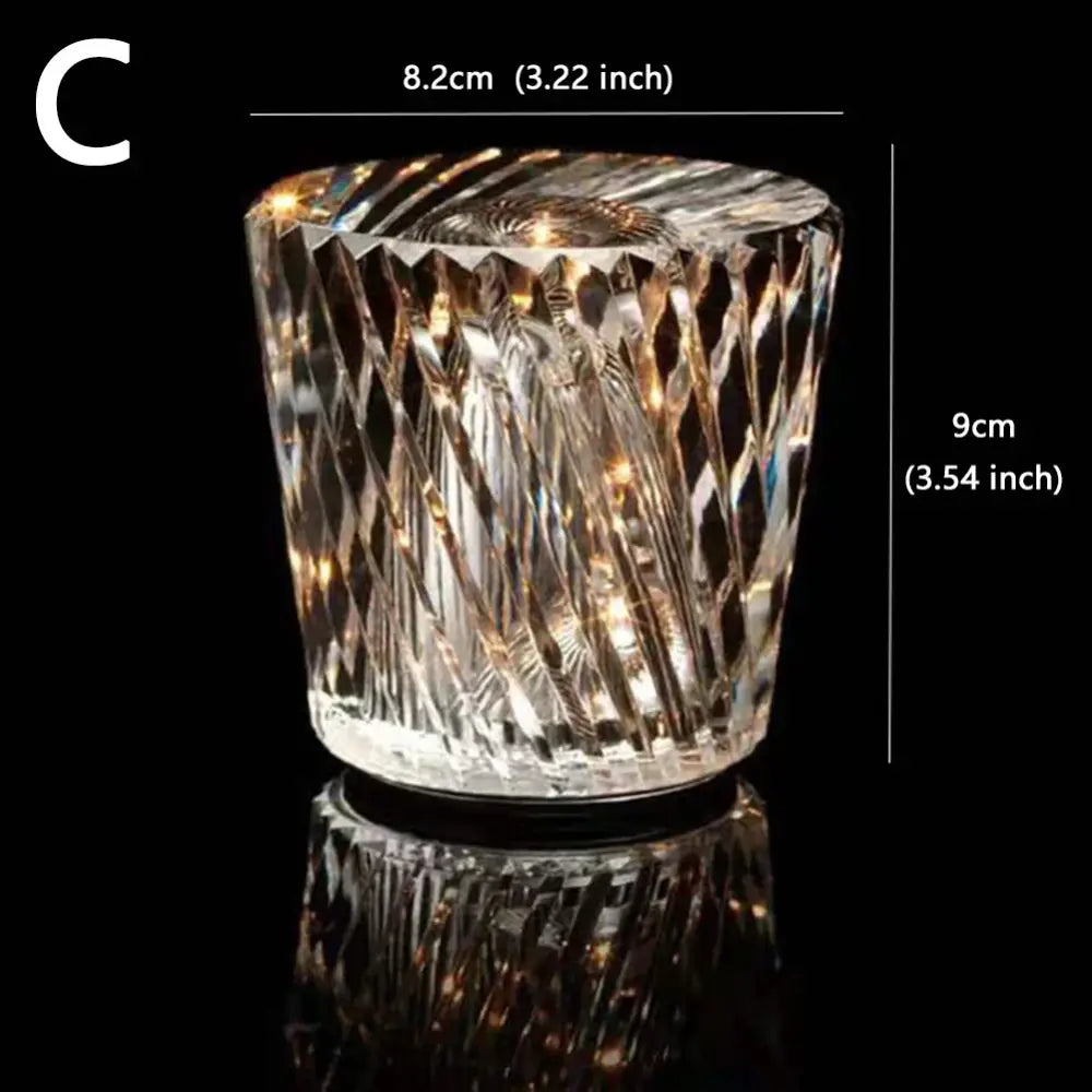 Decorbites crystal diamond night light bedroom glass table lamp