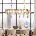 Modern gold & smoky crystal island lighting dining hall chandelier