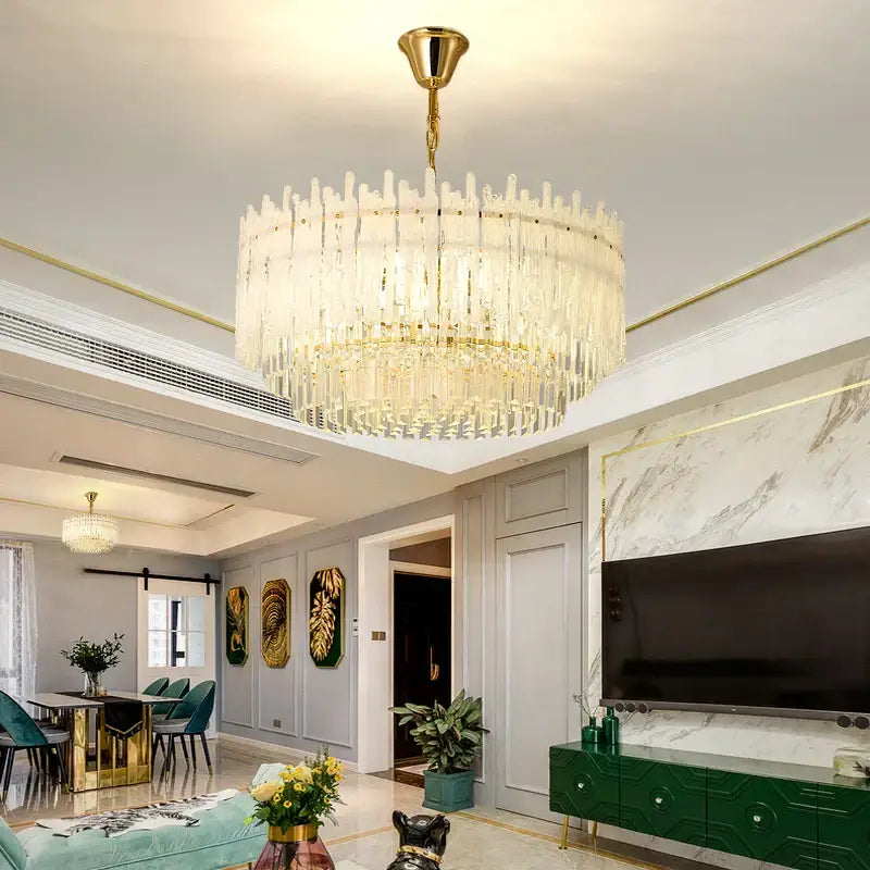 Decorbites crystal glaze gold chandelier for dining room luxury crystal