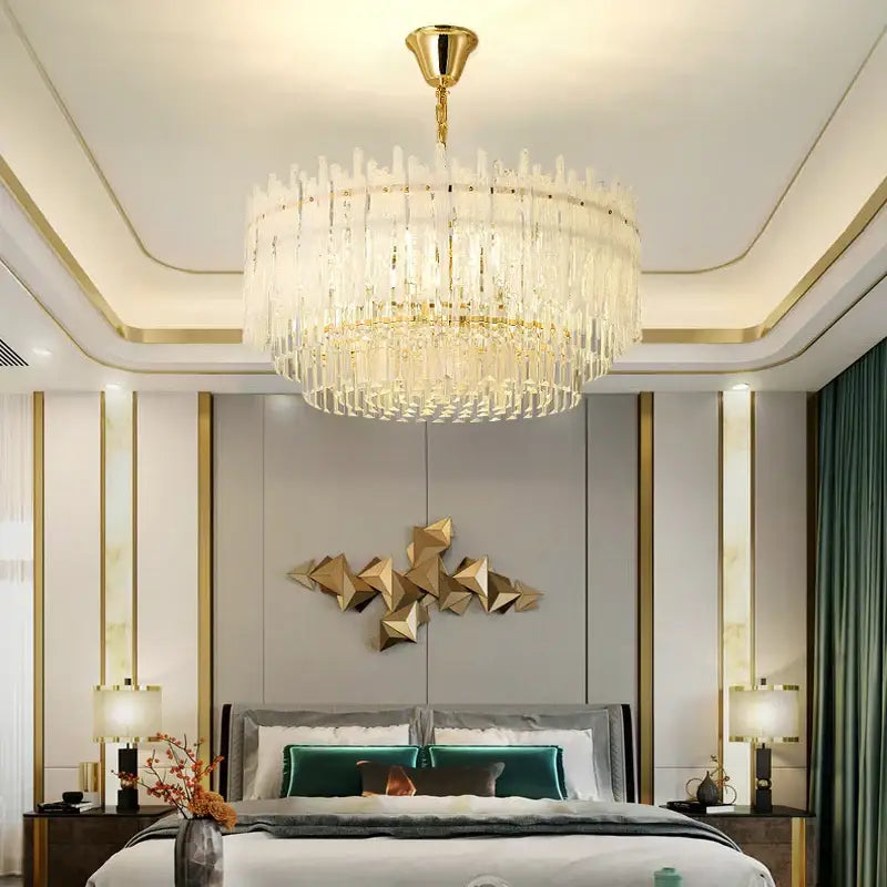 Decorbites crystal glaze gold chandelier for dining room luxury crystal