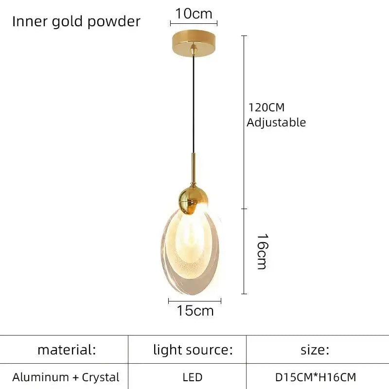 Decorbites crystal led chandelier gold pendant lights dining room