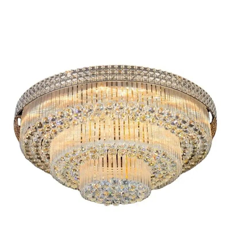 Decorbites crystal led chandelier gold tiered lamp for living room