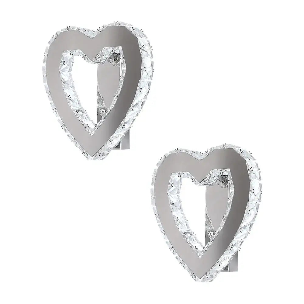 Modern heart crystal led wall sconce bedroom light