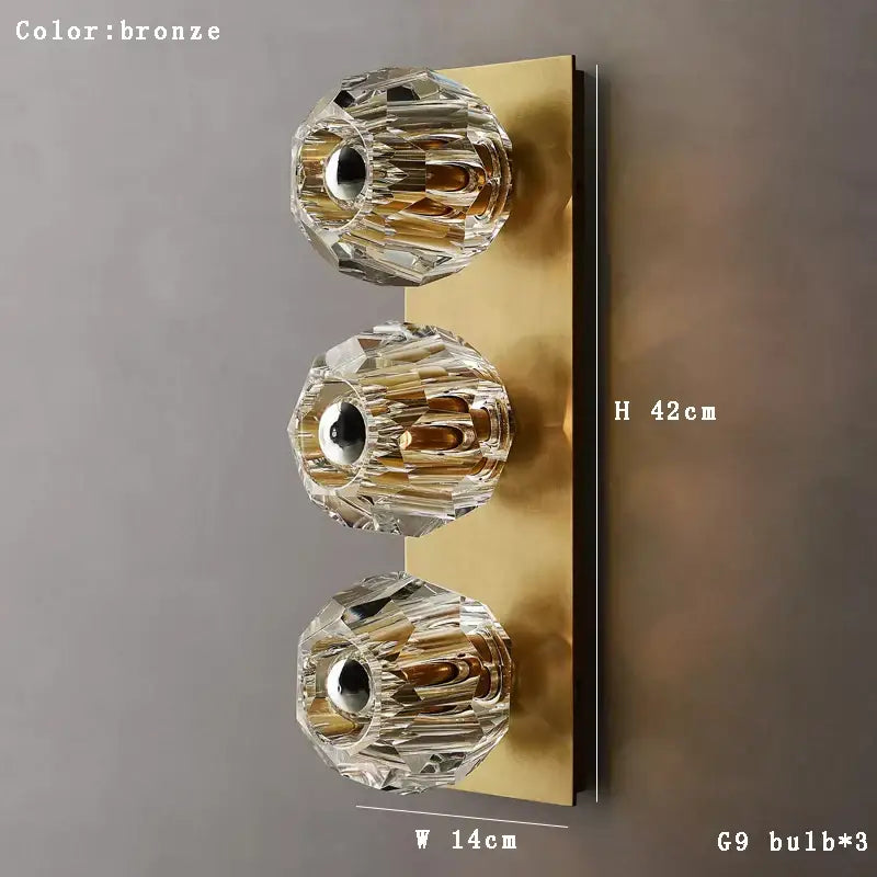 Modern luxury crystal led wall sconce – bedroom glass globe light
