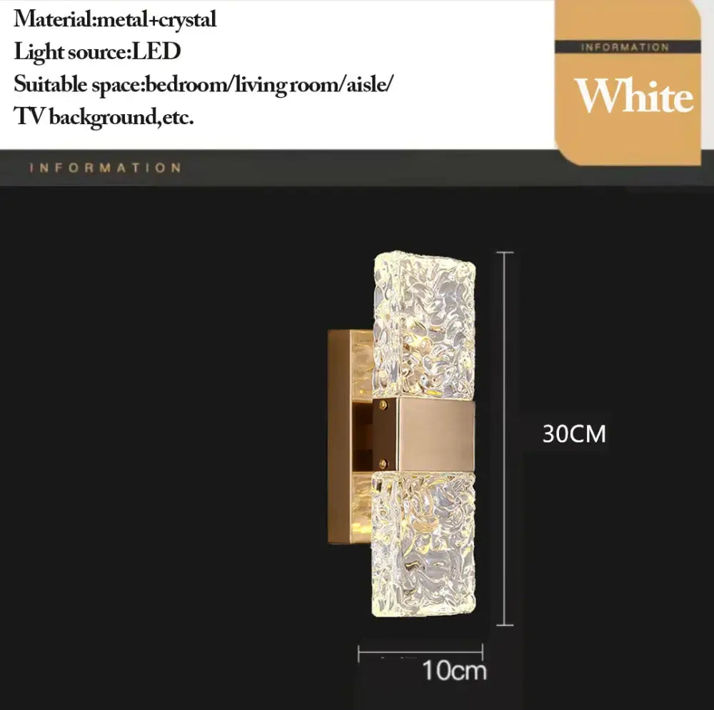 Modern textured glass led wall sconces in chrome black & gold bedroom