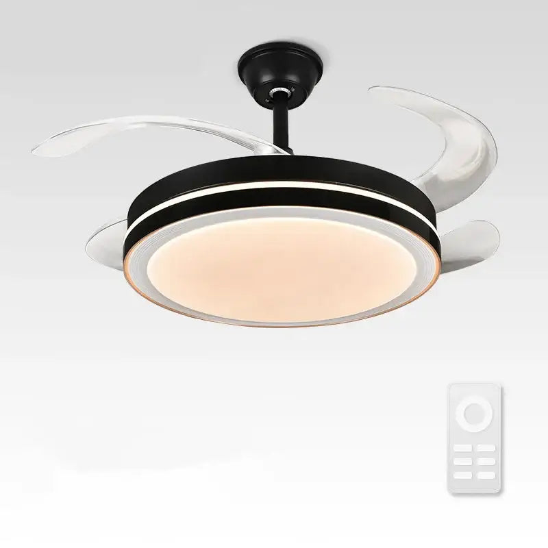 Modern white crystal light ceiling fan – bedroom integrated led