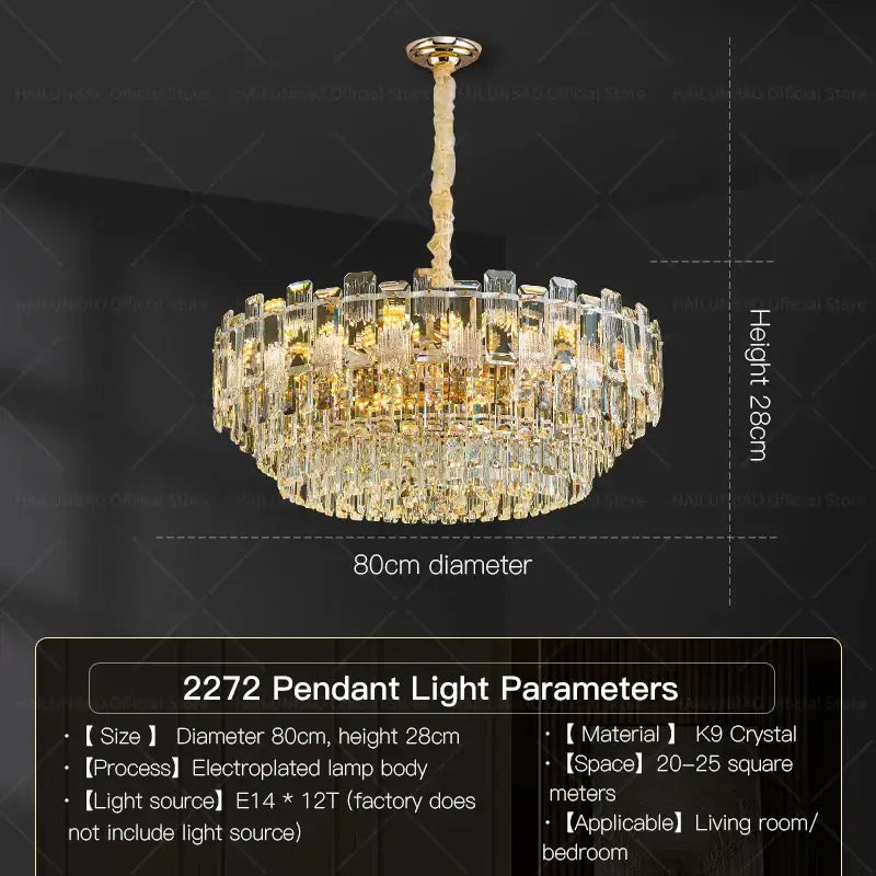 Luxury golden decorbites crystal light chandelier living room lamp
