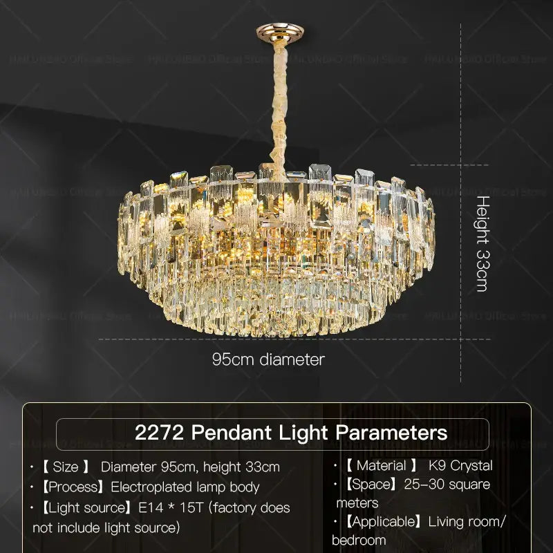Luxury golden decorbites crystal light chandelier living room lamp