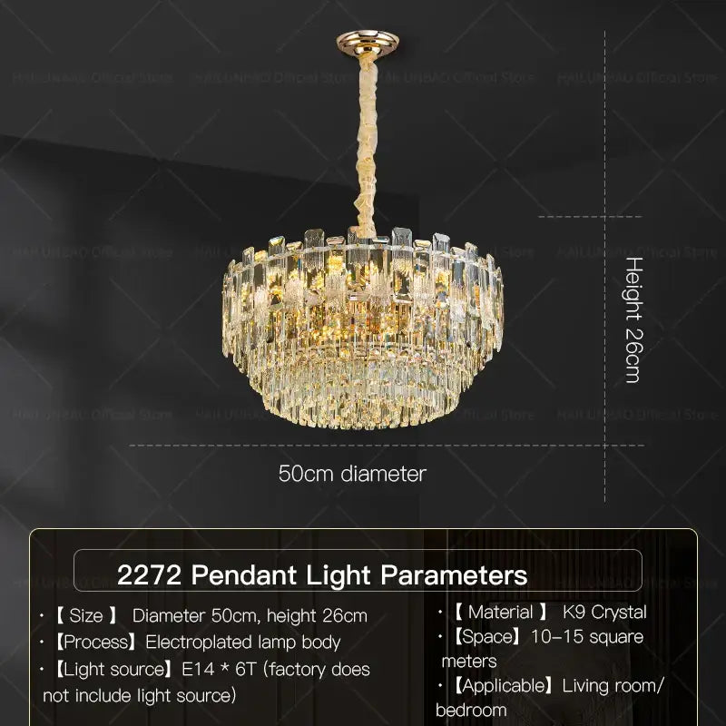 Luxury golden decorbites crystal light chandelier living room lamp