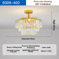Post-modern gold and turquoise crystal light chandelier dining room