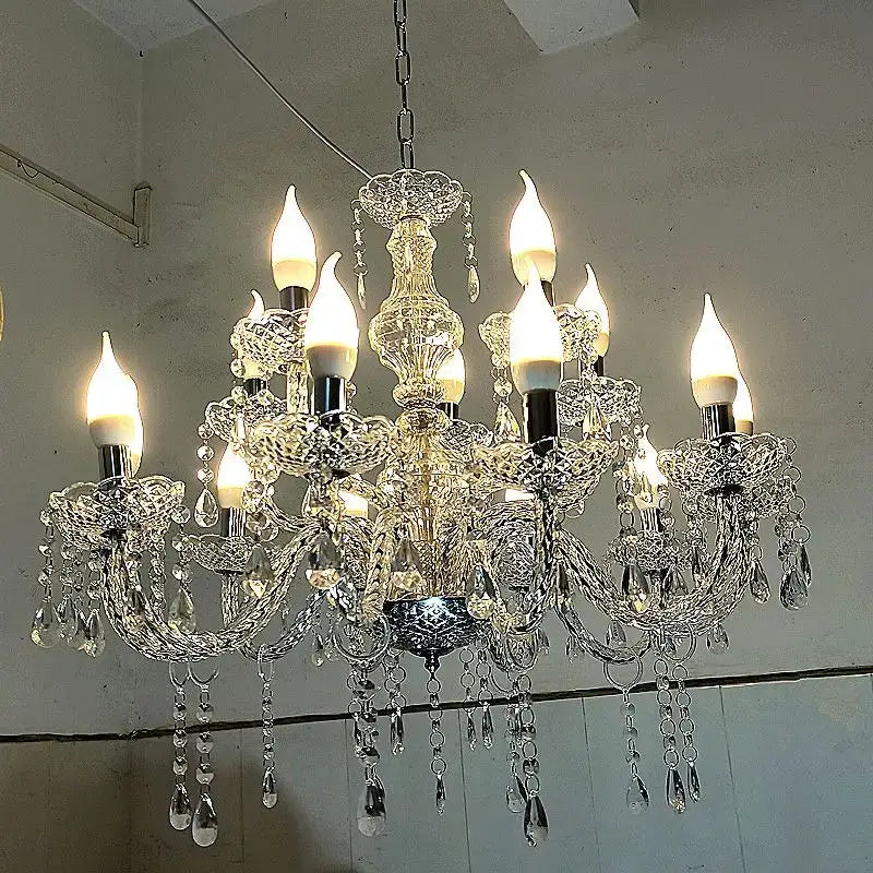 European style crystal light road guide pendant light wedding hall