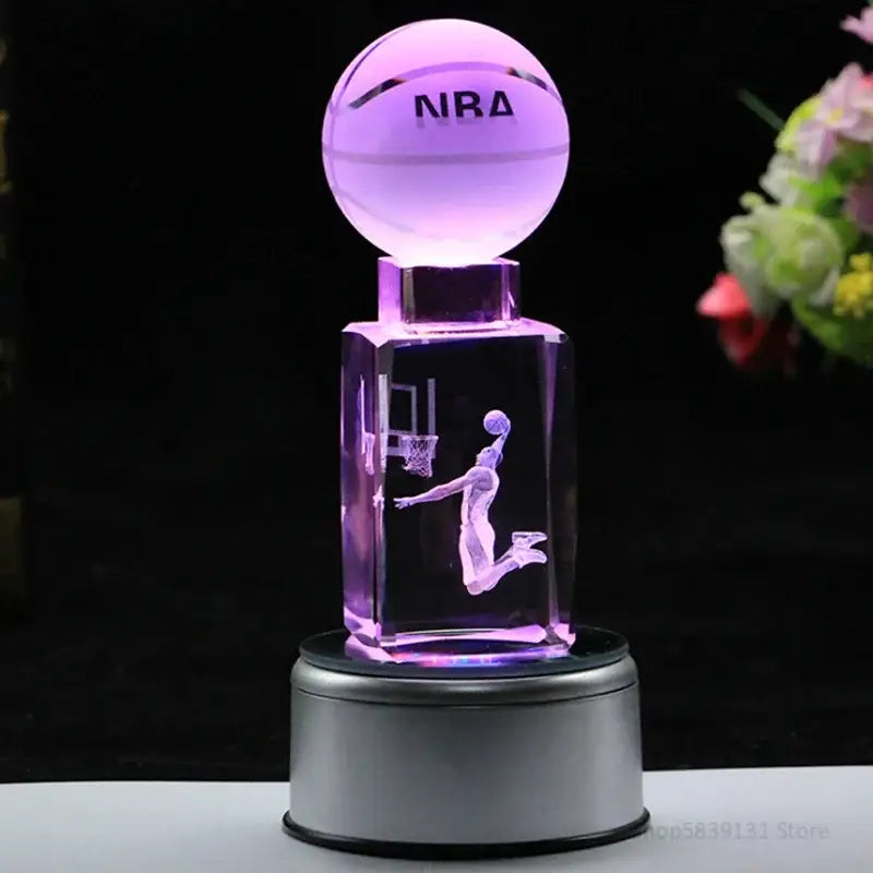 Crystal lights basketball trophy lamp bedroom decor
