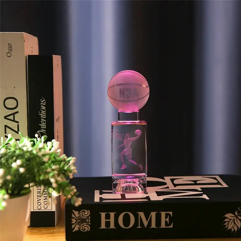Crystal lights basketball trophy lamp bedroom decor