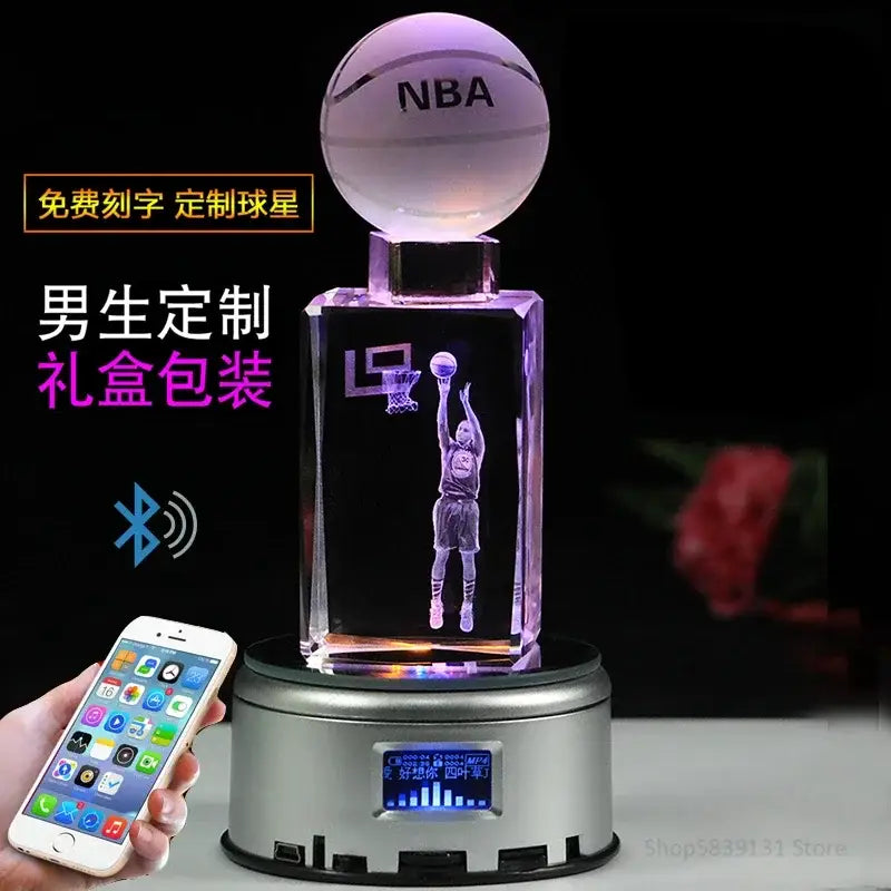 Crystal lights basketball trophy lamp bedroom decor