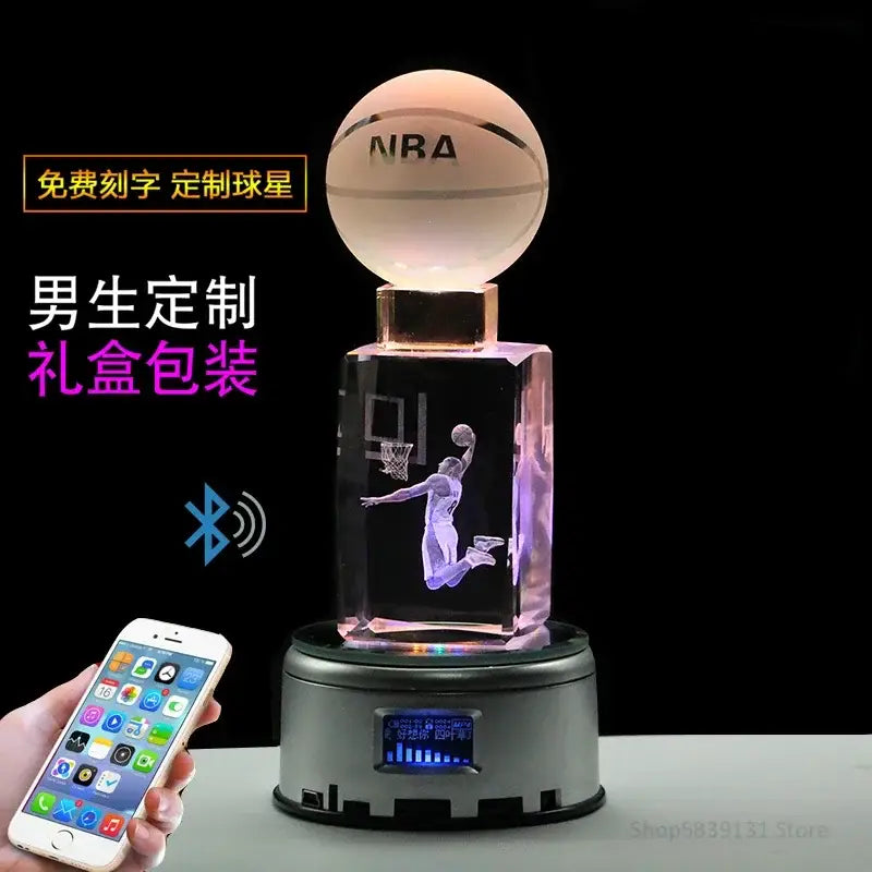 Crystal lights basketball trophy lamp bedroom decor