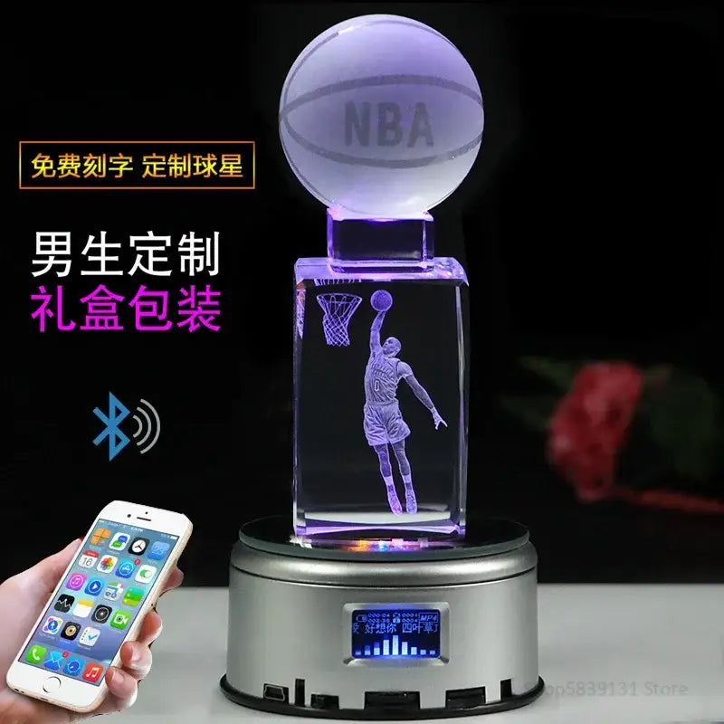 Crystal lights basketball trophy lamp bedroom decor