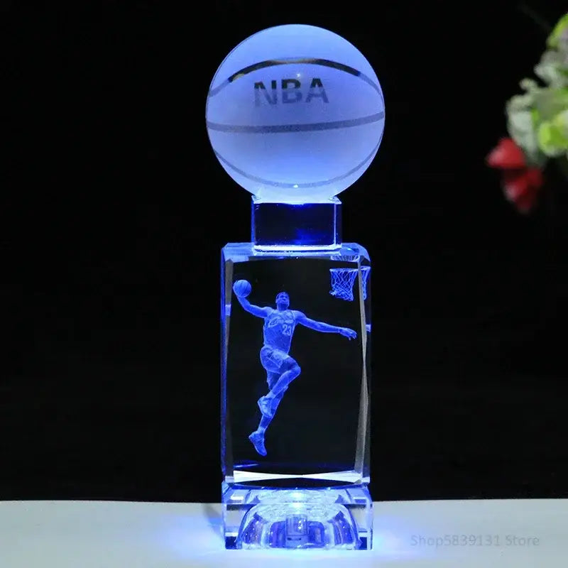 Crystal lights basketball trophy lamp bedroom decor