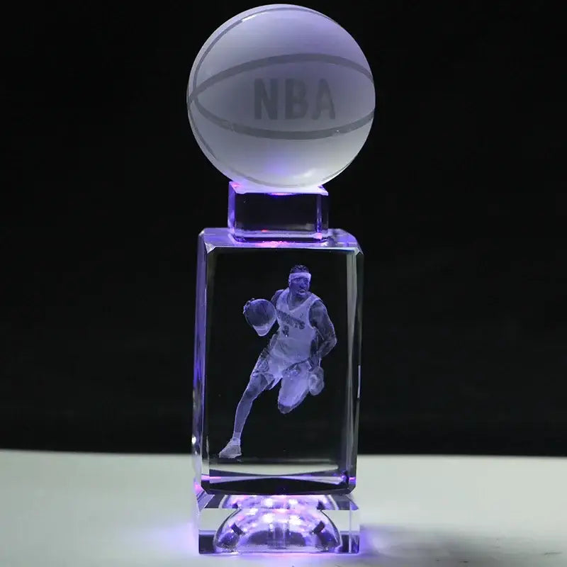 Crystal lights basketball trophy lamp bedroom decor