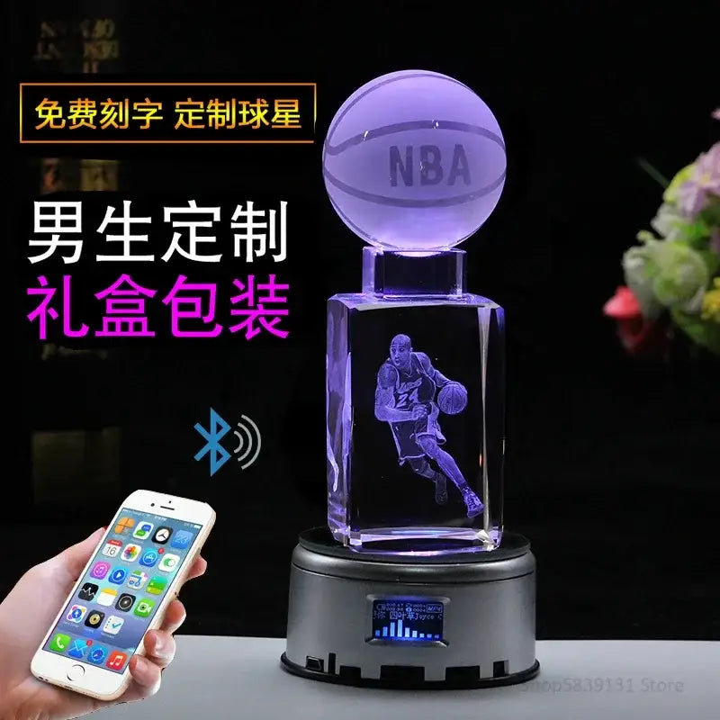 Crystal lights basketball trophy lamp bedroom decor