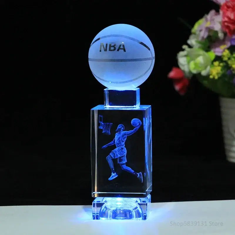 Crystal lights basketball trophy lamp bedroom decor