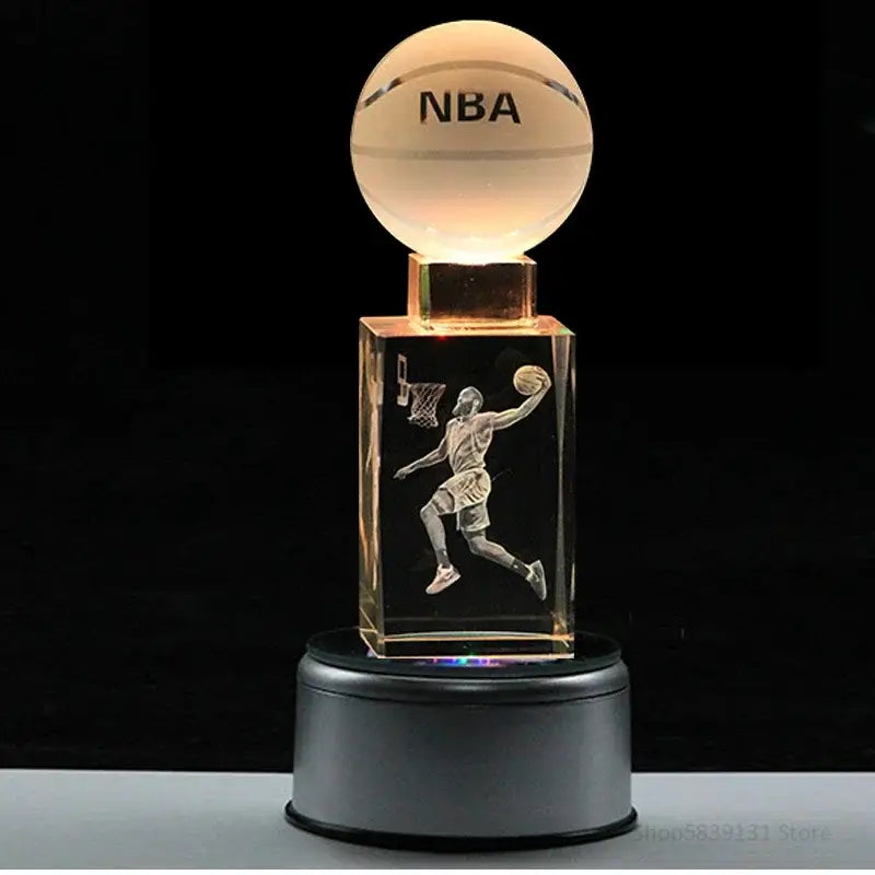 Crystal lights basketball trophy lamp bedroom decor