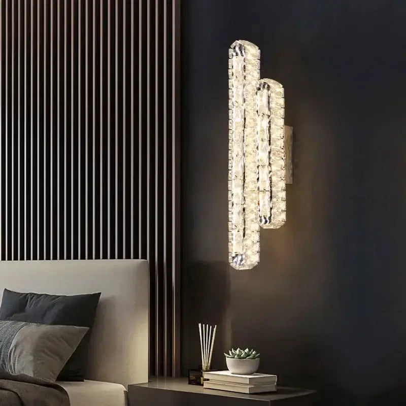 Modern crystal liner ceiling chandelier dining room led light