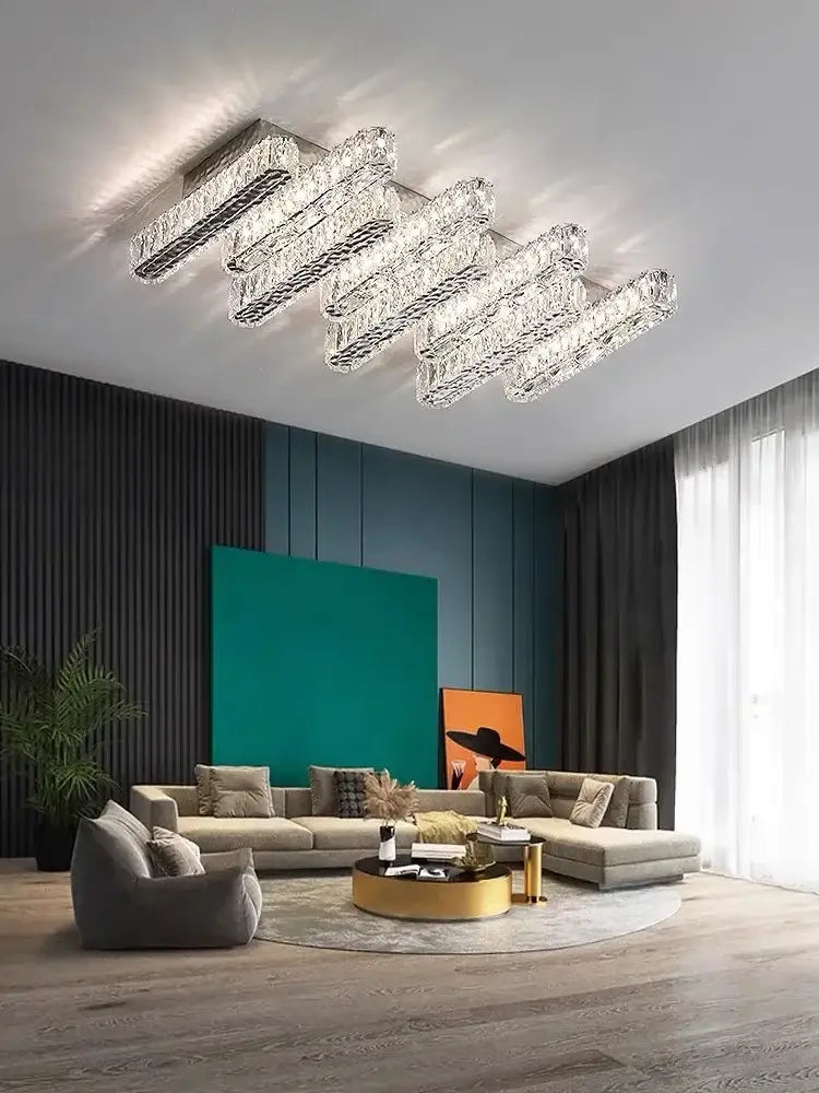 Modern crystal liner ceiling chandelier dining room led light