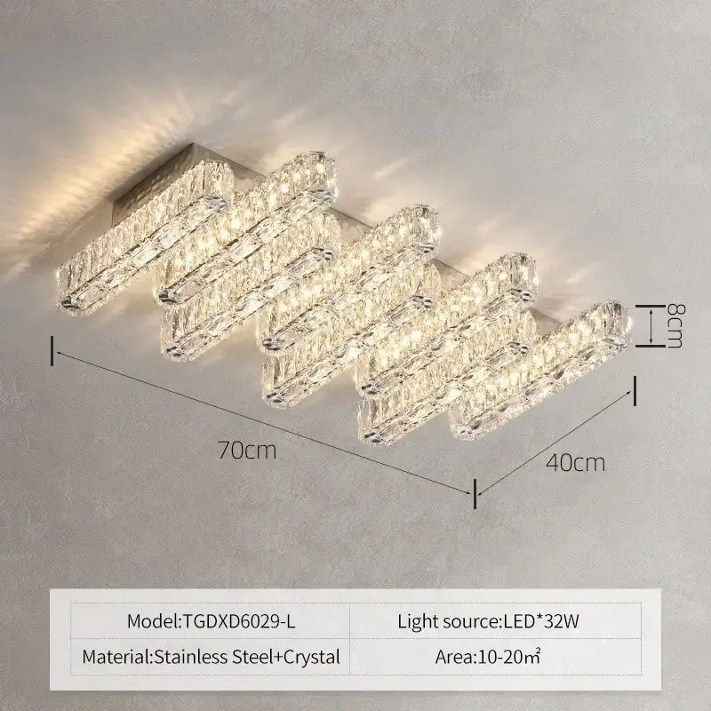 Modern crystal liner ceiling chandelier dining room led light
