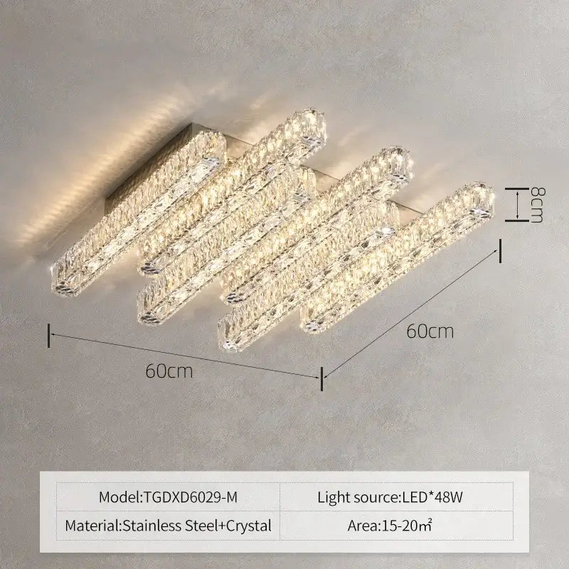 Modern crystal liner ceiling chandelier dining room led light